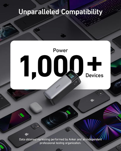 Anker 737 Power Bank, 140W Max 3-Port Laptop Portable Charger, 24,000mAh, Smart Display, Compatible with iPhone 16 / 15 / 14 Series, Vision Pro, Samsung, MacBook, and More