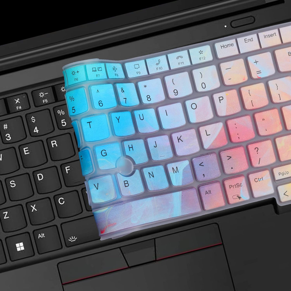 Keyboard Cover for Lenovo Thinkpad x1 Carbon Gen 11/10 14", ThinkPad X1 Yoga Gen 8/7, ThinkPad T14 T14s L14 P14s Gen 4/3, Thinkpad E14 Gen 6/5 (Not Fit T14 L14 P14s Gen 6/5/3/2/1, E14 Gen 7)-Black