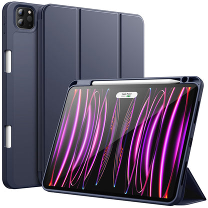 JETech Case for iPad Pro 11 Inch 2022/2021/2020 Model (4th/3rd/2nd Generation), with Pencil Holder, Support 2nd Pencil Charging, Slim Tablet Cover with Soft TPU Back, Auto Wake/Sleep (Black)