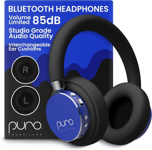 Puro Sound Labs Kids Wireless Headphones – Volume-Limiting 85dB, Built-in Mic, Studio-Grade Sound, 20-Hour Battery Life, Comfortable & Easy to Connect Kids Bluetooth Headphones – BT2200 Plus, Purple