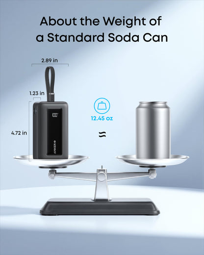 Anker Zolo Power Bank (2025 Upgraded Version), 20,000mAh 30W High-Speed Portable Charger with Built-in USB-C Cable, Battery Pack for iPhone 17/16 / 15 Series, Galaxy, and More
