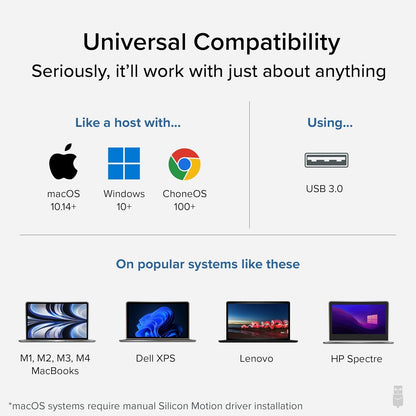 Plugable USB 3.0 to DVI/VGA/HDMI Video Graphics Adapter for Multiple Monitors up to 2048x1152 Supports Windows 11, 10, 8.1, 7, XP, and Mac 10.14+