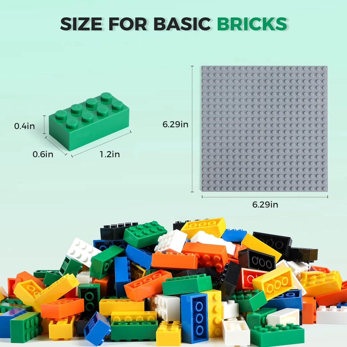 HUIZDQ 1500 Pieces Building Bricks, Classic Bulk Small Blocks, Classic Bricks Set Basic Building Blocks Compatible with All Major Brands