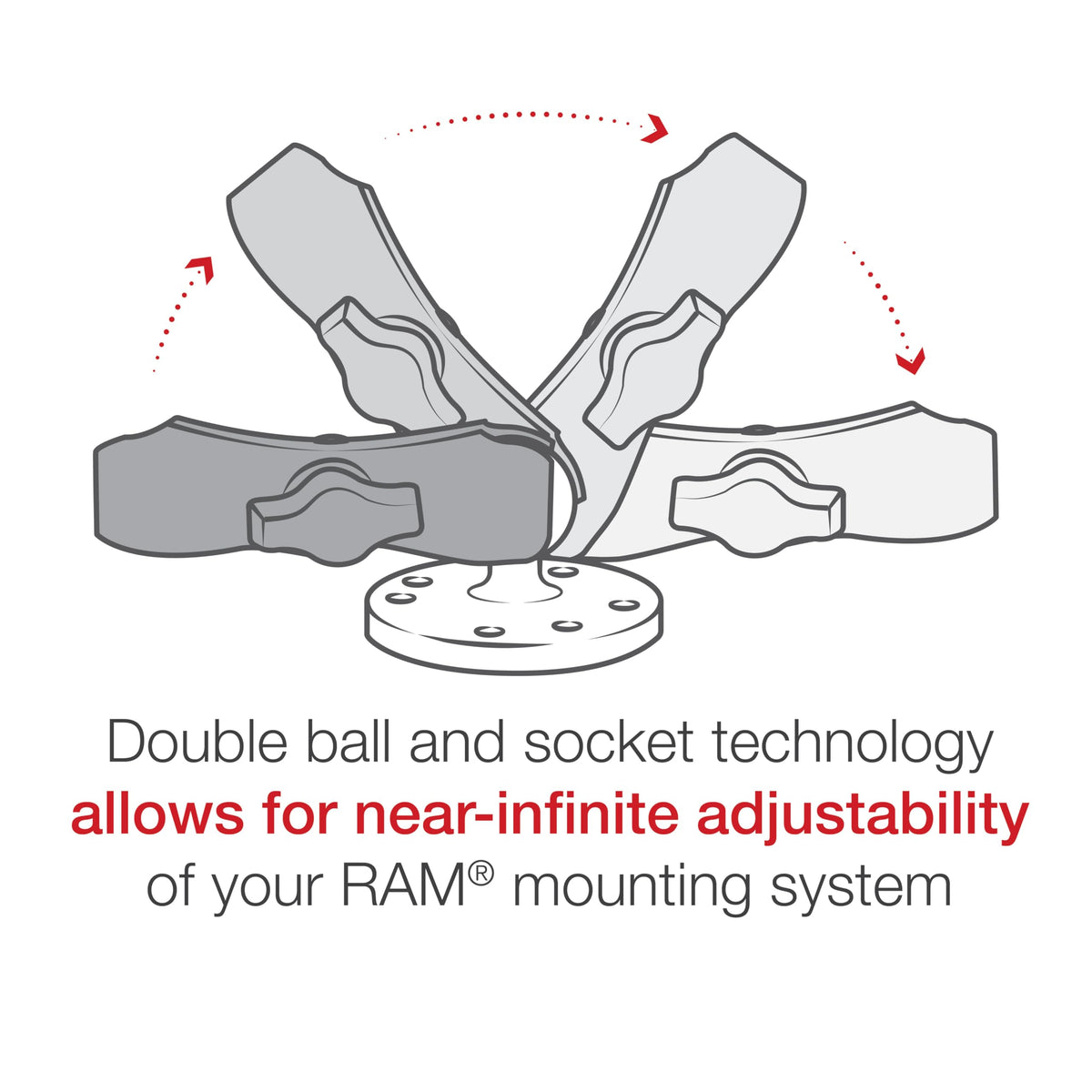 RAM MOUNTS X-Grip Small Phone Holder Mount with Medium Composite Double Socket Arm Compatible with RAM B Size 1" Ball Components RAP-HOL-UN7B-201U