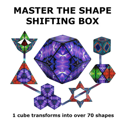 Shashibo Shape Shifting Box - Award-Winning STEM Fidget Toy with Ultra Strong Magnets - Puzzle Cube Transforms Into 100+ Shapes, Perfect Sensory Gift for Kids, Teens, and Adults (Spaced Out)