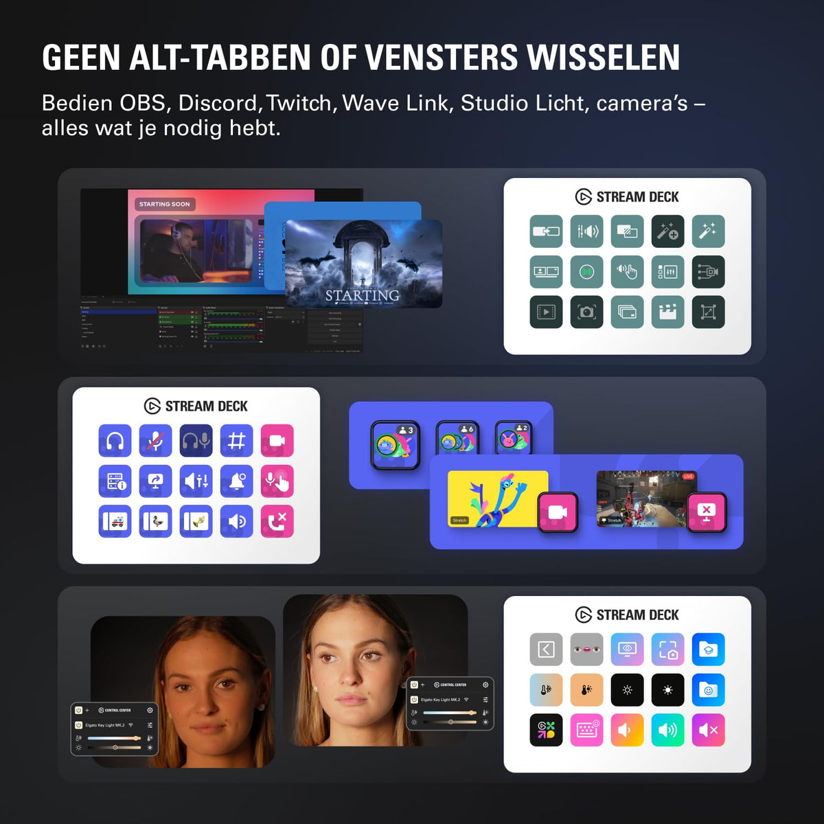 Elgato Stream Deck MK.2 – Studio Controller, 15 macro keys, trigger actions in apps and software like OBS, Twitch, YouTube and more, USB, works with Mac and PC