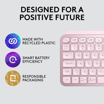 Logitech MX Keys Mini Minimalist Wireless Illuminated Keyboard, Compact, Bluetooth, Backlit, USB-C, Compatible with Apple macOS, iOS, Windows, Linux, Android, Metal Build - Graphite