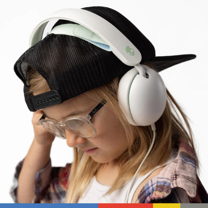 Skullcandy Grom Wireless Headphones, Volume-Limiting Audio, Comfortable Over-Ear Fit, Designed for Kids 6+, Up to 45 Hours Battery, Backup 3.5mm AUX Cable Included with Built-in Microphone - Black
