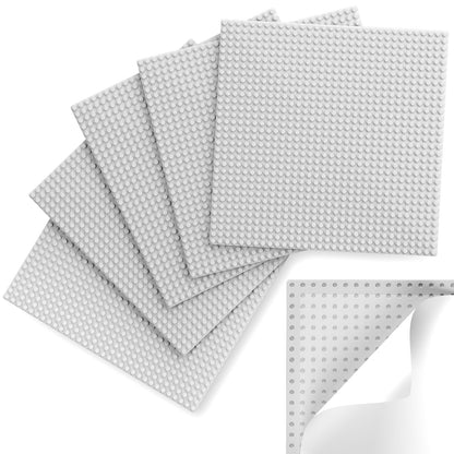 Pokiiulk Classic Gray Baseplates, 32x32 Studs Square Base Plates for Play or Display Bricks Creations, Compatible with Classic Legos, 10" x 10", Pack of 2, Perfect for City Streets, Castle, Mountains