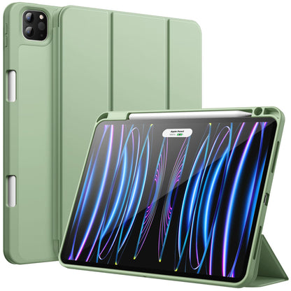 JETech Case for iPad Pro 11 Inch 2022/2021/2020 Model (4th/3rd/2nd Generation), with Pencil Holder, Support 2nd Pencil Charging, Slim Tablet Cover with Soft TPU Back, Auto Wake/Sleep (Black)