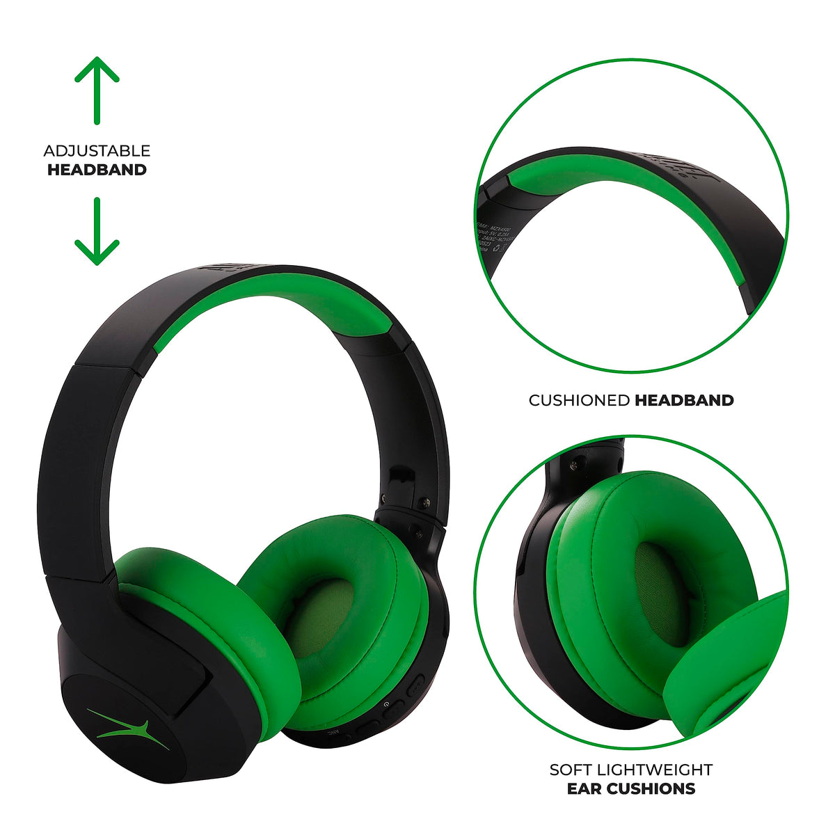 Altec Lansing Kid Safe Noise Cancelling Wireless Headphones 15H Battery, 85dB Volume Limit, Foldable Design Powerful Sound, Active Noise Cancellation Perfect for Kids Ages 7+ (Whiteout Pop Pink)