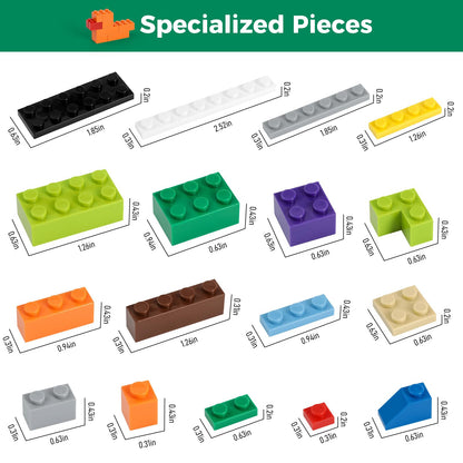 HUIZDQ 1500 Pieces Building Bricks, Classic Bulk Small Blocks, Classic Bricks Set Basic Building Blocks Compatible with All Major Brands