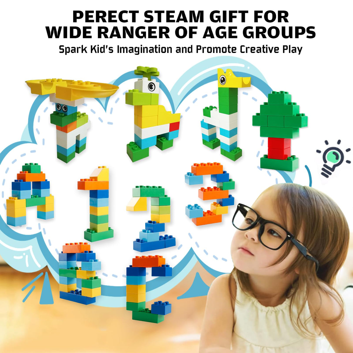 Marble Run Building Blocks for Kids Ages 3+ | 121-Piece Dinosaur STEM Toy with 6 Dinosaurs & 2 Baseplates | Durable Construction Set with Step-by-Step Guide