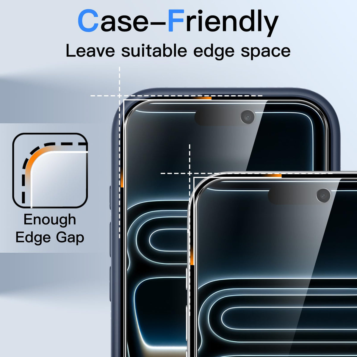 JETech Privacy Screen Protector for iPhone 15 6.1-Inch, Anti-Spy Tempered Glass Film with Easy Installation Tool, 2-Pack