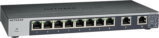 NETGEAR 10-Port Gigabit/10G Ethernet Unmanaged Switch (GS110MX) - with 8 x 1G, 2 x 10G/Multi-gig, Desktop, Wall or Rackmount, and Limited Lifetime Protection