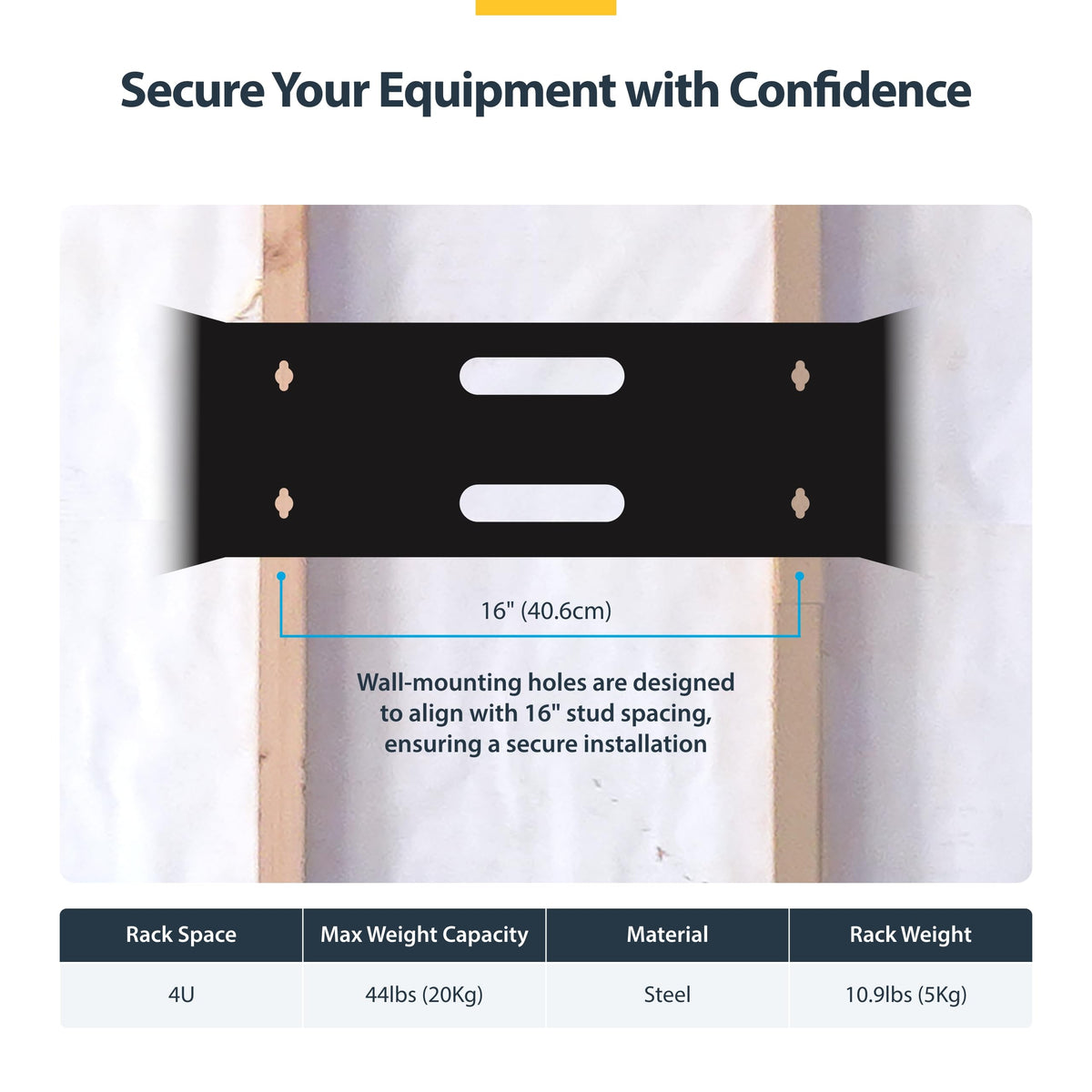 StarTech.com 6U Wall Mount Network Rack - 14 Inch Deep (Low Profile) - 19" Patch Panel Bracket for Shallow Server and IT Equipment, Network Switches - 44lbs/20kg Weight Capacity, Black (WALLMOUNT6)