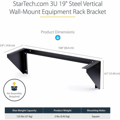 StarTech.com 2U Vertical Wall Mount Patch Panel Bracket - Steel Rack Mount Bracket w/Hardware for 19" Network, Server and Data Equipment , TAA (RK219WALLV)