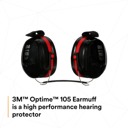 3M H10A Peltor Optime 105 Over the Head Earmuff, Ear Protectors, Hearing Protection, NRR 30 dB