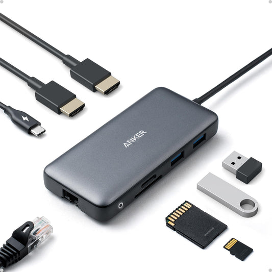 Anker USB C Hub, 7in1 Multi-Port USBC Hub with 4K HDMI, 85W PD, USB-C and 2 USB-A 5Gbps Data Ports, microSD and SD Card Reader, for MacBook Air, MacBook Pro, XPS, and More (Charger not Included)