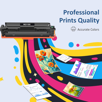 206X High Yield Toner Cartridges 4 Pack | MFP M283fdw Compatible for HP 206X 206A W2110X with Chip for Color LaserJet MFP M283fdw M283cdw M283 Pro M255dw M255 Printer Ink (Black Cyan Yellow Magenta)