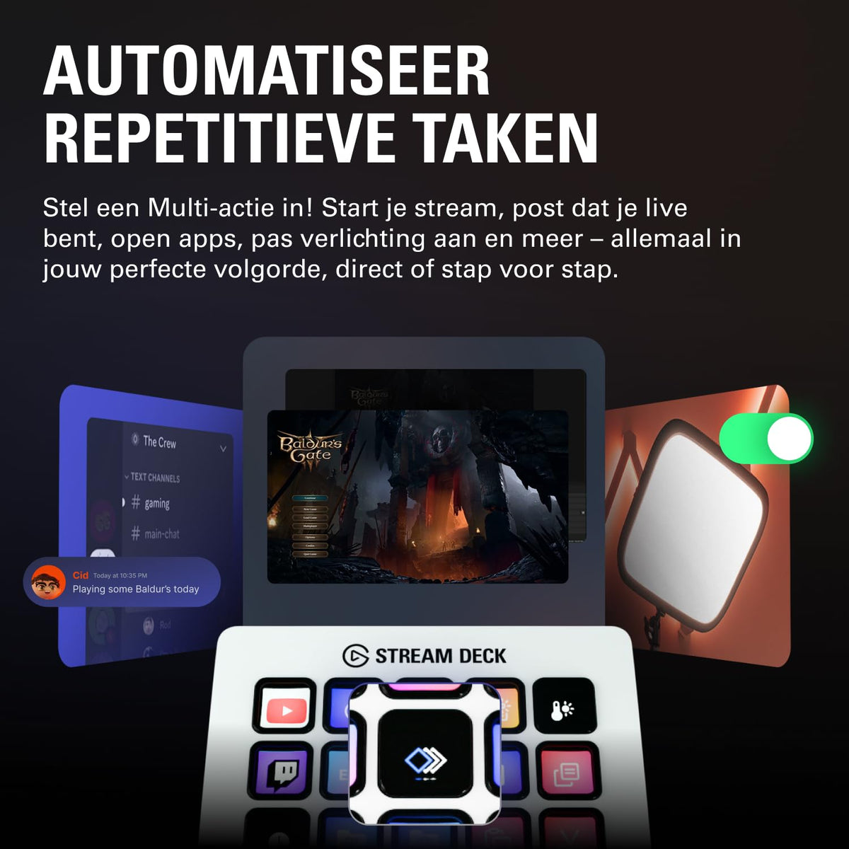 Elgato Stream Deck MK.2 – Studio Controller, 15 macro keys, trigger actions in apps and software like OBS, Twitch, YouTube and more, USB, works with Mac and PC