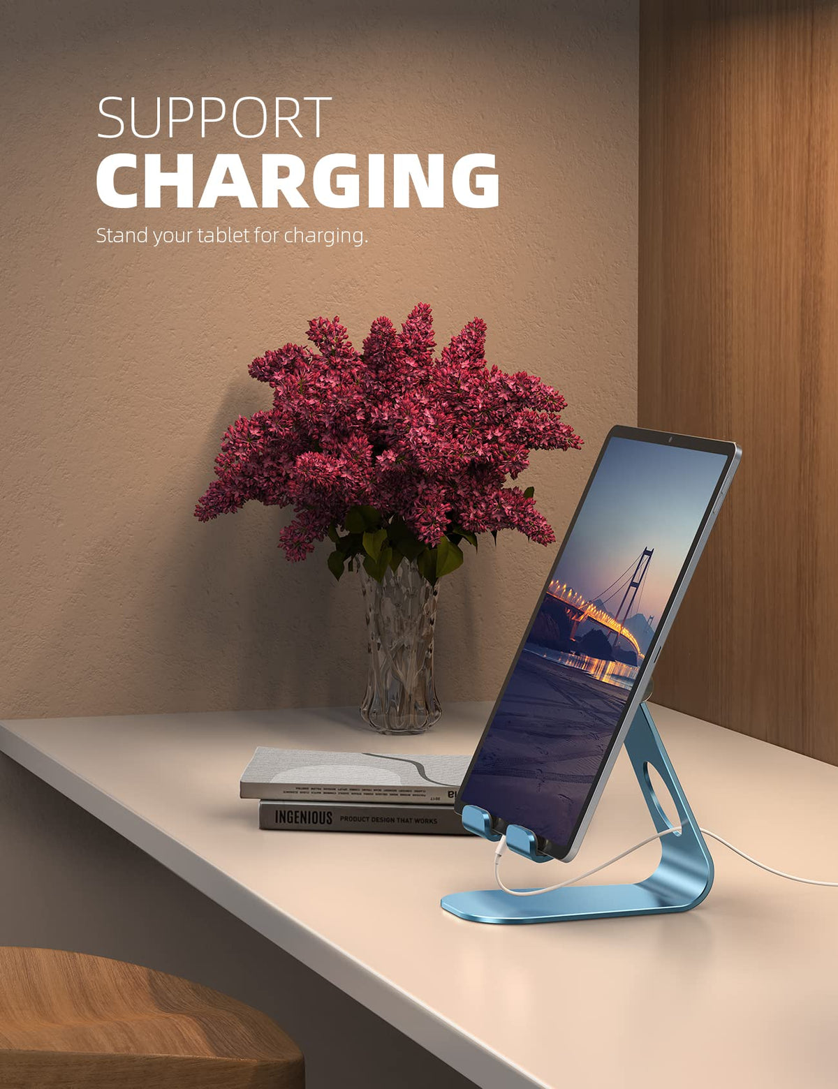 Lamicall S1 Tablet Stand, Adjustable Tablet Holder - Desktop Stand Dock Holder for 4-13" Tablet, iPad Pro 11, 9.7, 10.5, 12.9 Air Mini, Kindle, Tab, Switch, Viral Podcast Video Office Desk Accessories