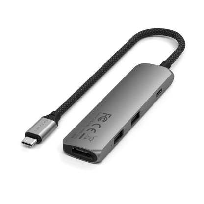 Satechi USB C Hub Multiport Adapter, USB C Docking Station with 4K HDMI, 60W USB C PD Charging, 2 USB-A, for MacBook Pro/Air M1 M2 M3, Dell, HP, Surface, Lenovo - Space Gray