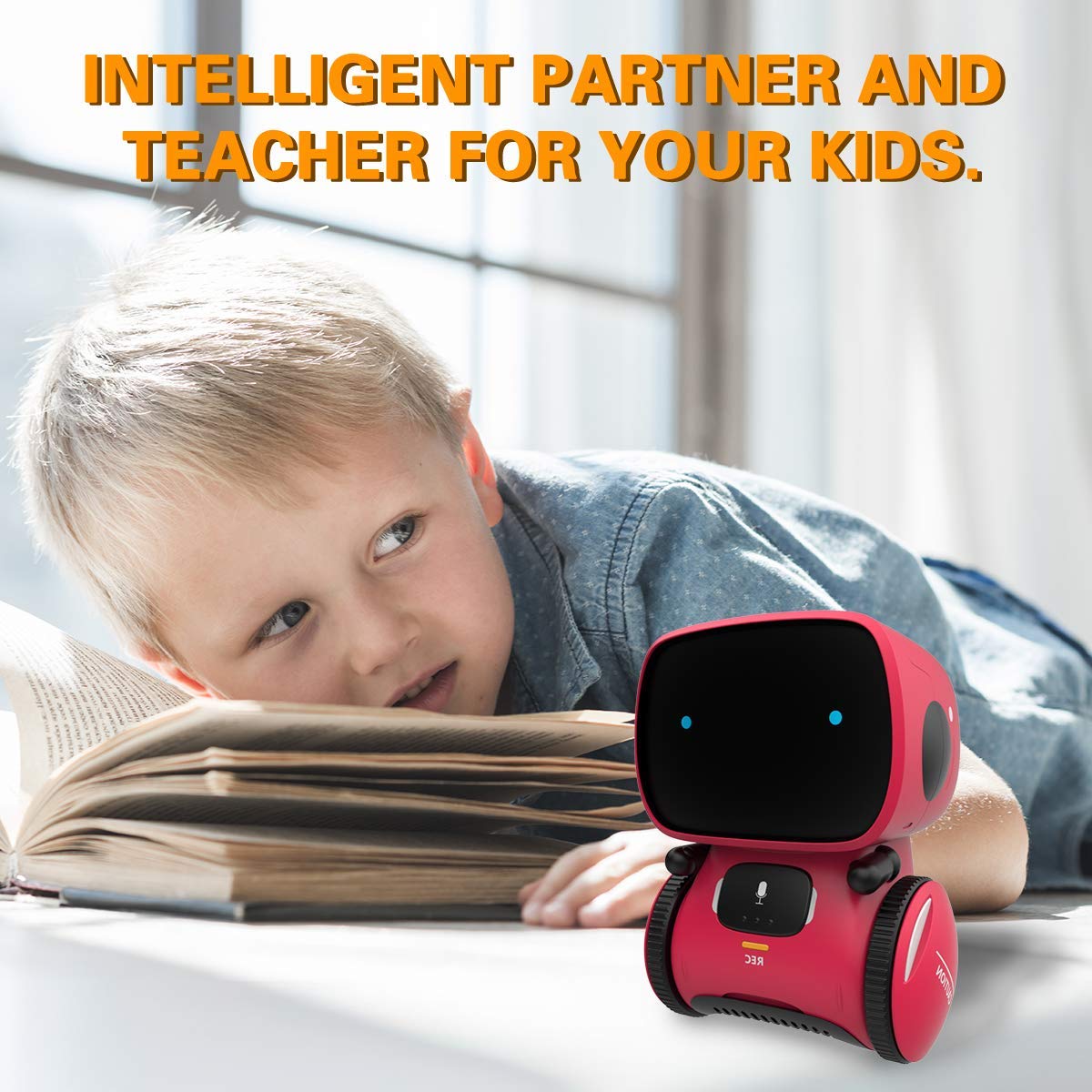 98K Robot Toys for Girls and Boys Rechargeable, Touch and Voice Control Robots Interactive Talking Smart Partner and Teacher with Singing, Dancing, STEM Toy Gifts for Kids Age 3 and Up