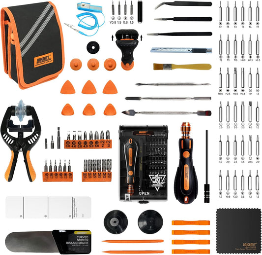 JAKEMY Screwdriver Set, All in 1 with 50 Magnetic Precision Driver Bits, Repair Tool Kit with Pocket Tool Bag for iPhone, Computer, Macbook, Cell Phone, PC, Laptop, Tablet, Game Console
