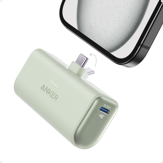 Anker iPhone 17 Portable Charger, Nano Power Bank with Built-in USB C Connector, 5,000mAh Portable Charger 22.5W, for iPhone 17/16/15 Series, Samsung S22/23 Series, iPad Pro/Air, AirPods, and More