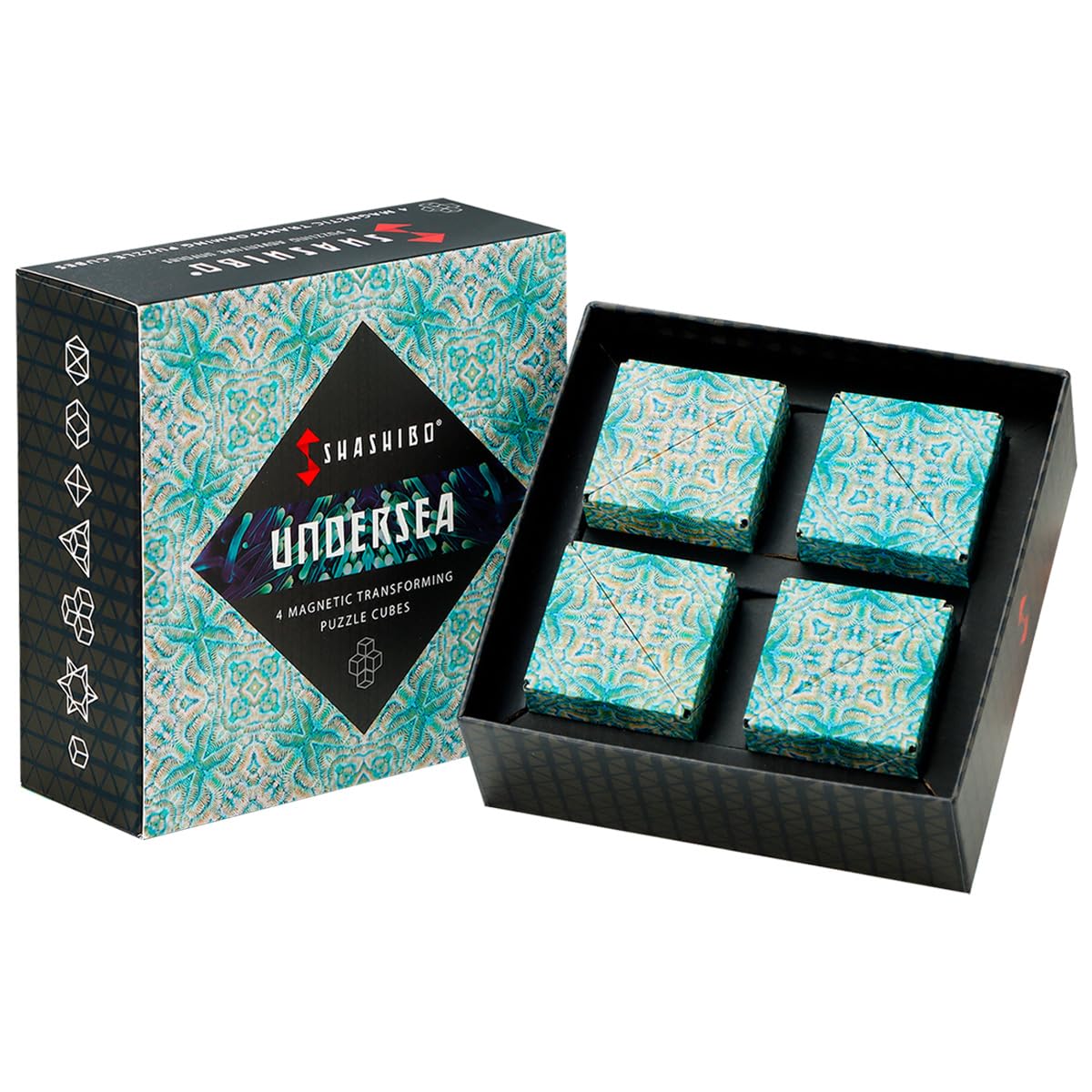 Shashibo Shape Shifting Box - Award-Winning STEM Fidget Toy with Ultra Strong Magnets - Puzzle Cube Transforms Into 100+ Shapes, Perfect Sensory Gift for Kids, Teens, and Adults (Spaced Out)