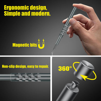 Kaisi Screwdriver Set 12-in-1 Portable Multi Bit Screwdriver All in One Screw Driver with Phillips,Flat Head,Torx Security,Hex and 1/4 Nut Driver for Outdoor and Daily Repair Tools