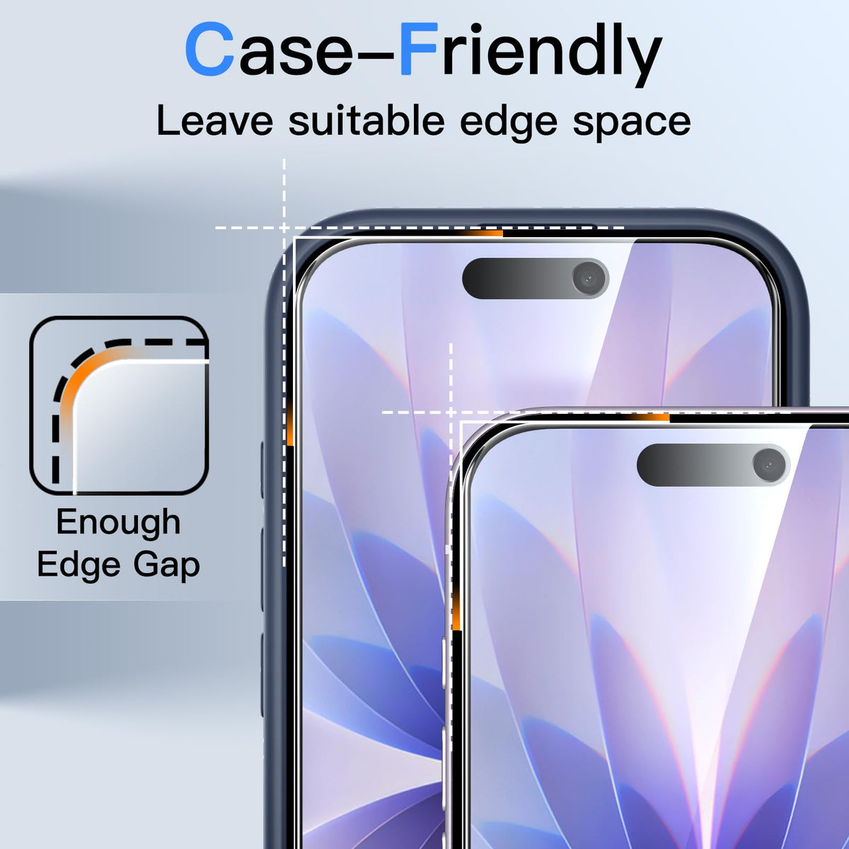 JETech Privacy Screen Protector for iPhone 15 6.1-Inch, Anti-Spy Tempered Glass Film with Easy Installation Tool, 2-Pack