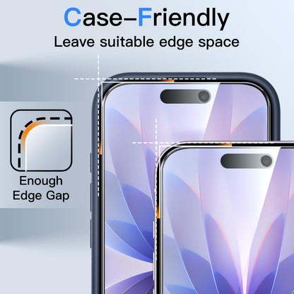 JETech Privacy Screen Protector for iPhone 15 6.1-Inch, Anti-Spy Tempered Glass Film with Easy Installation Tool, 2-Pack