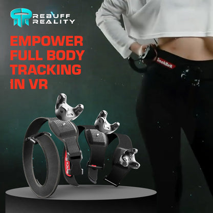 Rebuff Reality Trackstraps for Vive Tracker - Adjustable VR Full Body Tracking Straps, VR Chat Motion Capture, Compatible with Vive Tracker 3.0 2.0 Ultimate, Tundra, (Tracker Sold Separately) Black