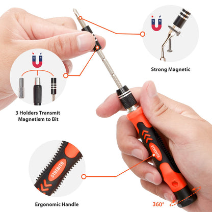 STREBITO Electronics Precision Screwdriver Sets 142-Piece with 120 Bits Magnetic Repair Tool Kit for iPhone, MacBook, Computer, Laptop, PC, Tablet, PS4, Xbox, Nintendo, Game Console