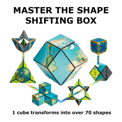 Shashibo Shape Shifting Box - Award-Winning STEM Fidget Toy with Ultra Strong Magnets - Puzzle Cube Transforms Into 100+ Shapes, Perfect Sensory Gift for Kids, Teens, and Adults (Spaced Out)