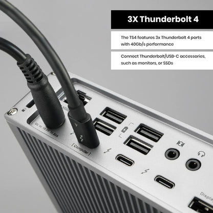CalDigit TS4 18 Port Thunderbolt 4 Dock, 98W Charging, 3X TBT4 (40Gb/s), 3X USB-C + 5X USB-A (10Gb/s), 2.5GbE LAN, 8K@30Hz or 2X 6K@60Hz Displays, Mac/Windows/Chrome, Space Gray, 0.8m Certified Cable