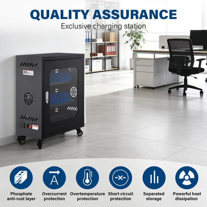 30 Device Mobiles Phone Charging Cart, Mobiles Charging Cabinet for Cell Phone, Rechargeable Cellphone Locker Storage Chargings Station, for Phones/Mini Tablets, School and Enterprise