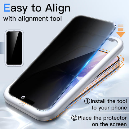 JETech Privacy Screen Protector for iPhone 15 6.1-Inch, Anti-Spy Tempered Glass Film with Easy Installation Tool, 2-Pack