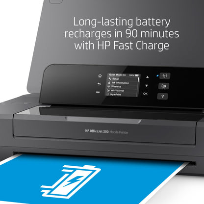 HP OfficeJet 200 Wireless Mobile Printer - Black, Battery Included (CZ993A)