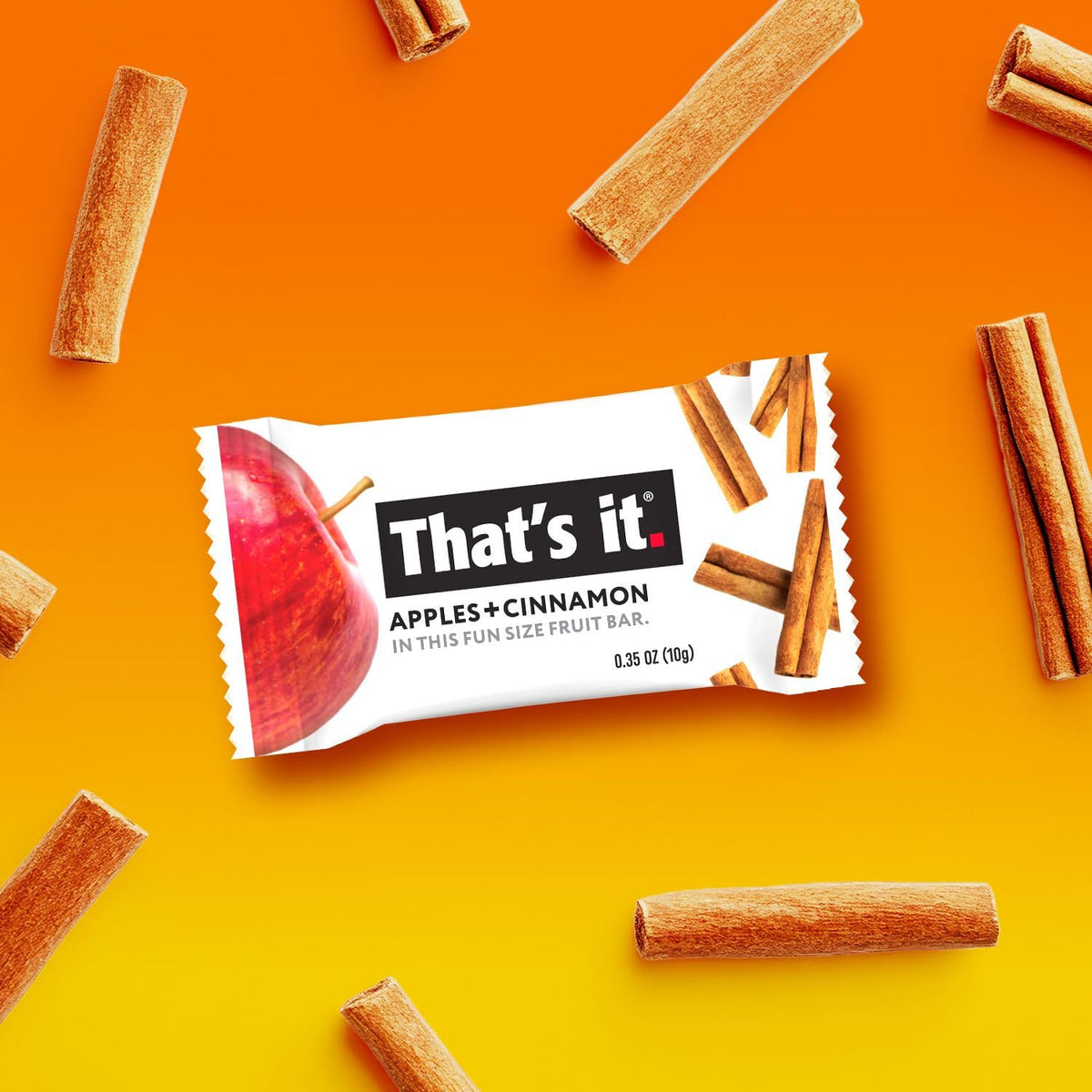 That’s it. Fun Size Fruit Bars Variety Pack (50 Pieces, 10g Each), Non-GMO, Kosher, Gluten Free, Breakfast Snacks, Allergy Friendly (Cherry-Cinnamon)