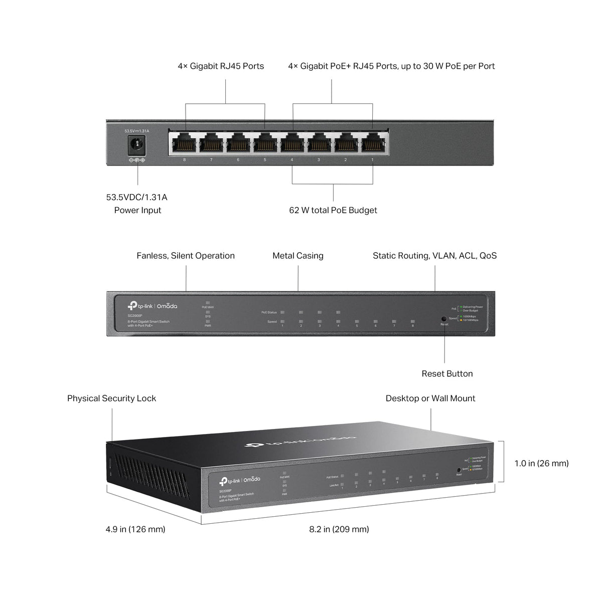 TP-Link Omada SG2428P | Jetstream 24 Port Gigabit Smart Managed PoE Switch | 24 PoE+ Ports @250W, 4 SFP Slots | Omada SDN Integrated | PoE Recovery | IPv6 | Static Routing
