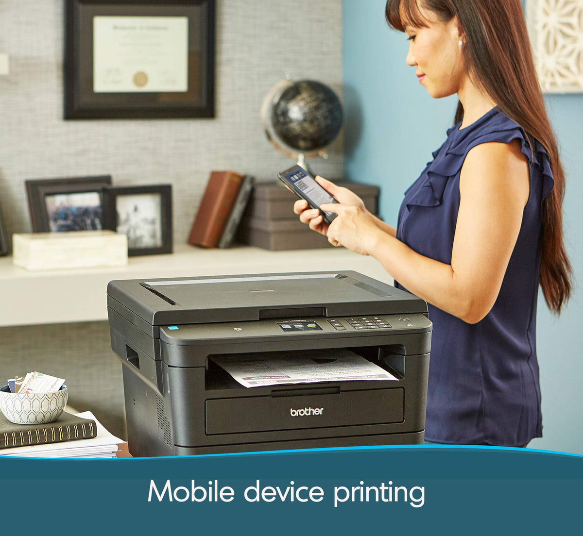 Brother Compact Monochrome Laser Printer, HLL2395DW, Flatbed Copy & Scan, Wireless Printing, NFC with Refresh Subscription Free Trial and Amazon Dash Replenishment Ready