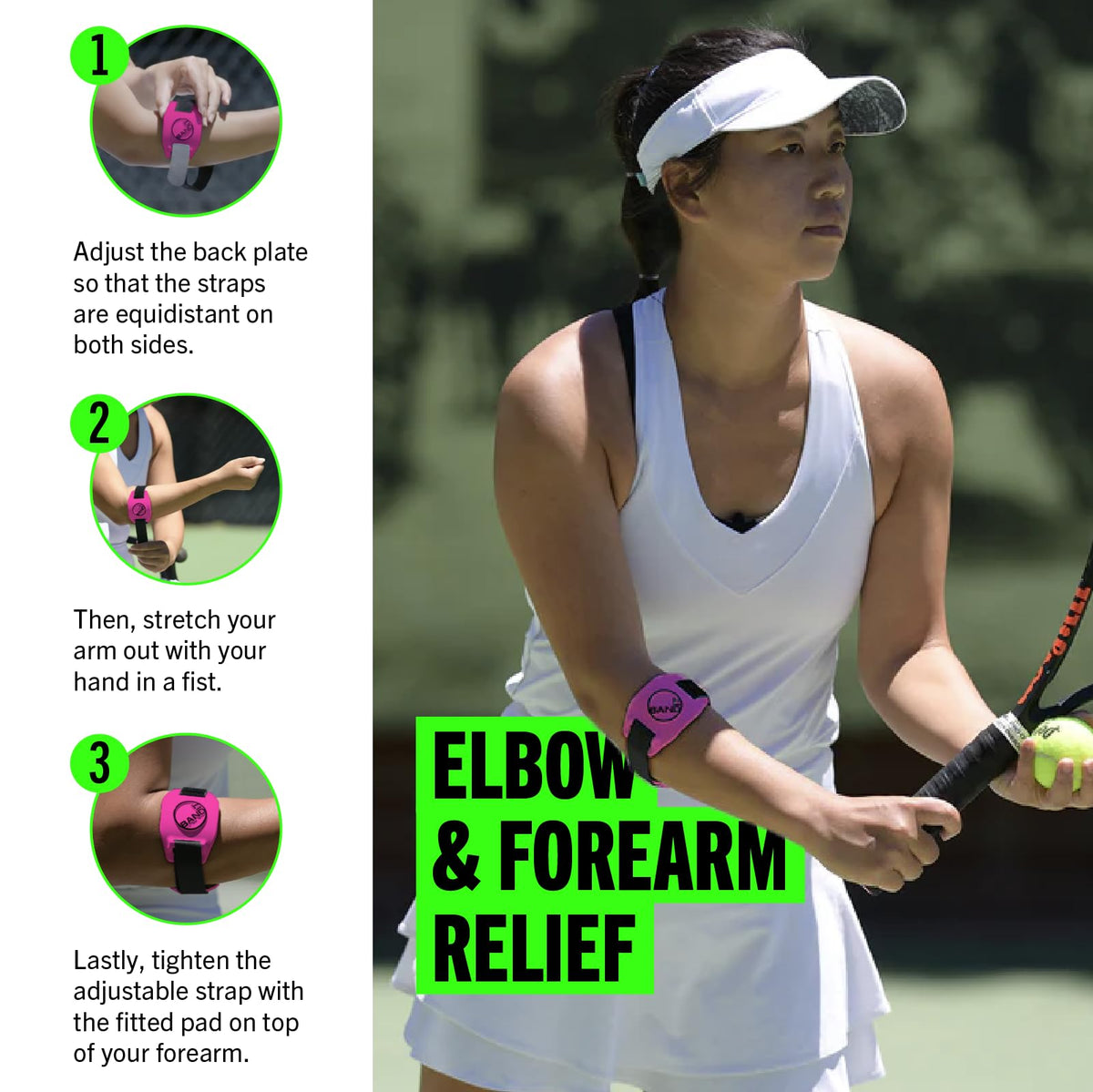 BandIT ® Therapeutic Arm Band for Elbow & Forearm Pain Relief, Anatomically Focused Dynamic Compression Band for Carpal Tunnel, Tendonitis, Tennis Elbow, Golfers Elbow, Sprains, & Arthritis, White