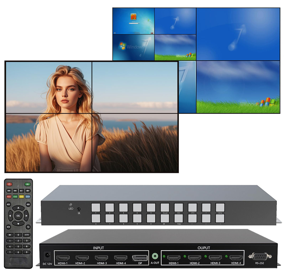 ICUIXIAN 16x16 HDMI Matrix Switch 4K@30Hz with Web GUI+LAN Port+Rs232 Control, Rack Mount HDMI Matrix 16x16 Support EDID, HDCP, Backlit Button, LED Screen Display (16 hdmi switcher 1x16 Splitter)
