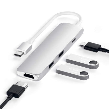 Satechi USB C Hub Multiport Adapter, USB C Docking Station with 4K HDMI, 60W USB C PD Charging, 2 USB-A, for MacBook Pro/Air M1 M2 M3, Dell, HP, Surface, Lenovo - Space Gray