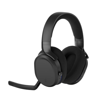 Fractal Design Scape Dark - Wireless PC Gaming Headset - Detachable Flip-to-Mute Microphone with Noise Cancellation - Battery Life Up to 40 Hours - Configurable Ambient Lighting - Black
