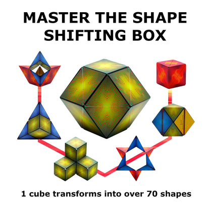 Shashibo Shape Shifting Box - Award-Winning STEM Fidget Toy with Ultra Strong Magnets - Puzzle Cube Transforms Into 100+ Shapes, Perfect Sensory Gift for Kids, Teens, and Adults (Spaced Out)