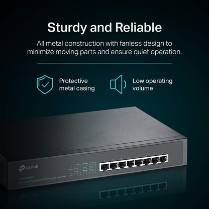 TP-Link TL-SG1008P V4 | 8 Port Gigabit PoE Switch | 4 PoE+ Ports @64W | Desktop | Plug & Play | Sturdy Metal w/ Shielded Ports | Fanless | Limited Lifetime Protection | QoS & IGMP Snooping | Unmanaged